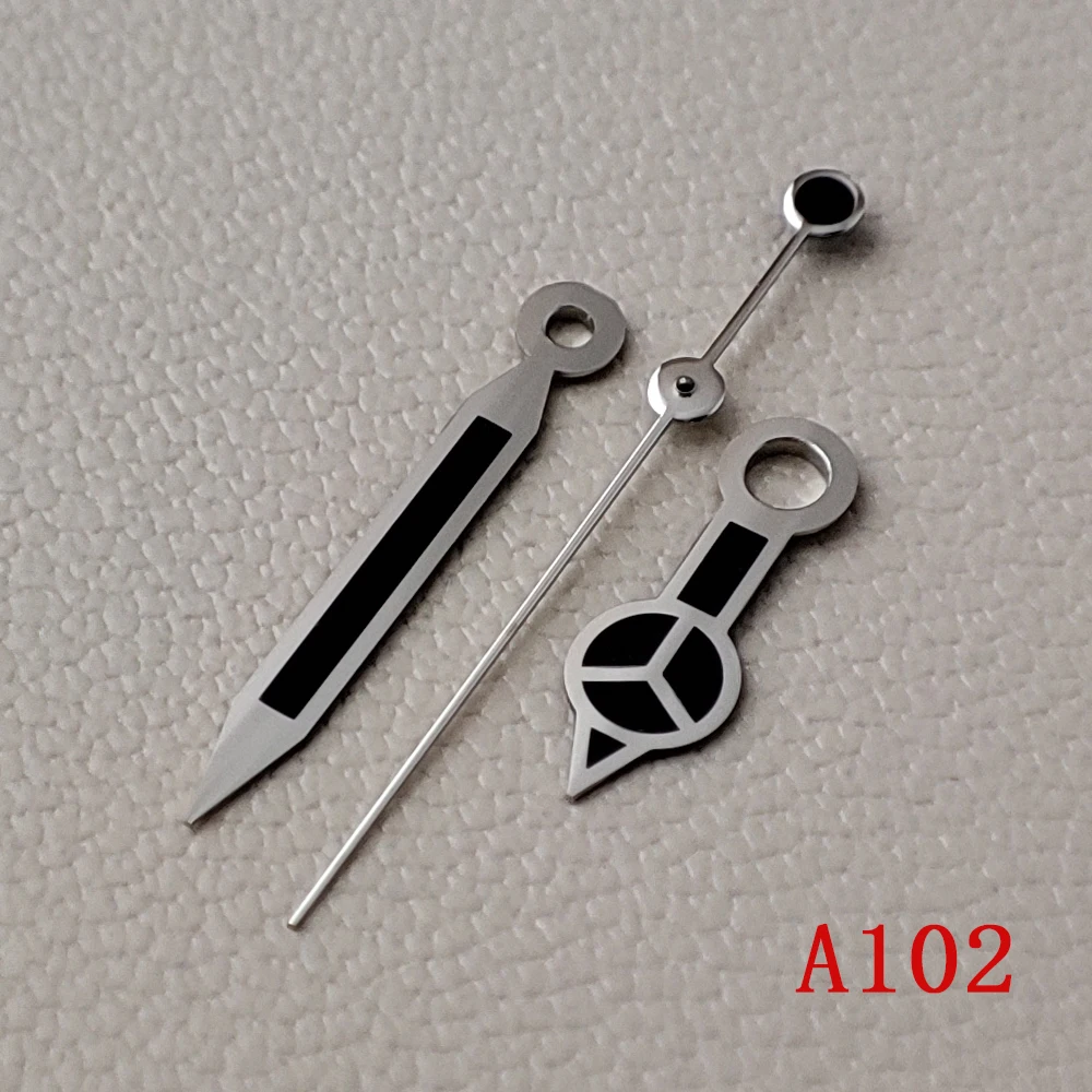 8.5 *12 *12.5 mm Watch Hands NH35 NH36 Pointer Mercedes Benz Luminous Pointer Used Watch Accessory Silver Black Hands