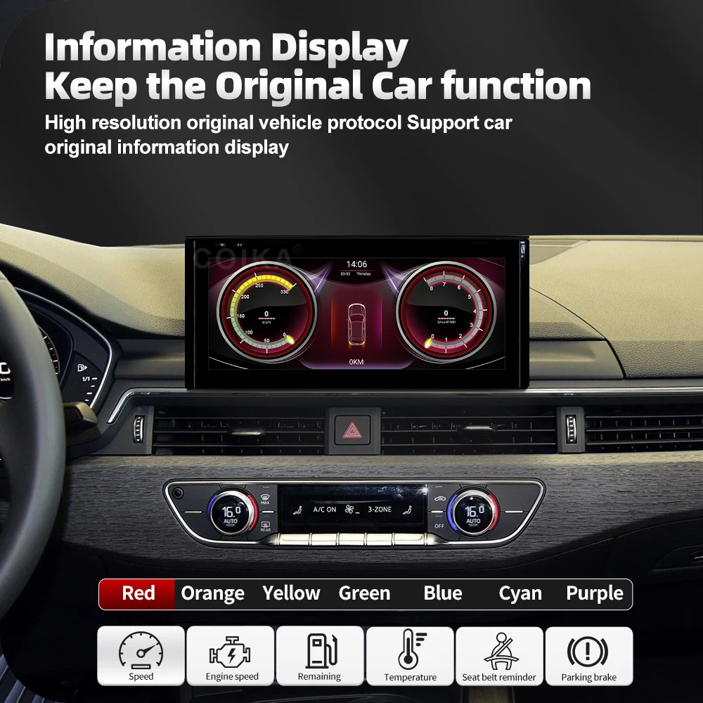 アウディ用マルチメディアプレーヤーa4,b9,a5,2017, 2019,1920,フル720