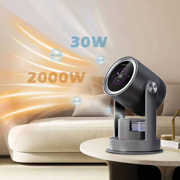 

30/60/90 Degree Oscillating No Blade Fan Smart Silent PTCHot Cold Desktop Air Hot Cool Bladeless Desk Fan With Air Purifier