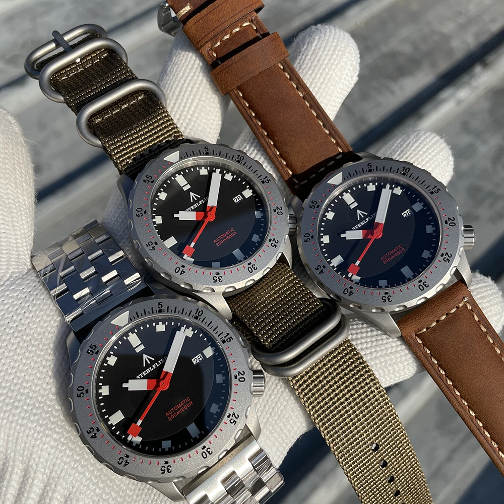 STEELFLIER Официальные SF752 Роскошные большие механические наручные часы для дайвинга с сапфировым стеклом NH35 Movt BGW9 Светящиеся водонепроницаемые часы 20 бар