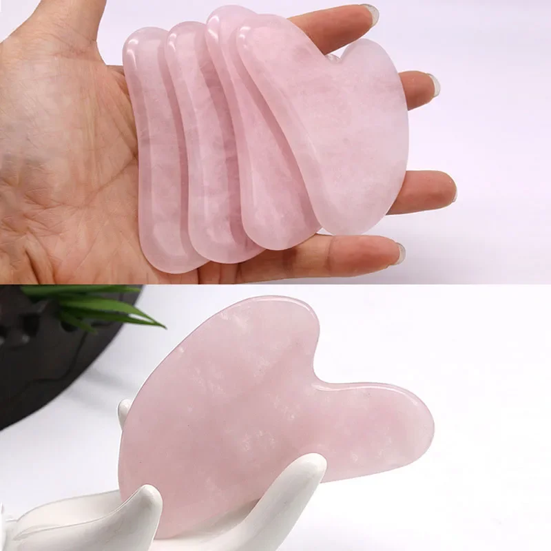 

Розовый кварц, нефрит, доска Гуаша, скребок из натурального камня, китайские инструменты Гуа Ша для лица, шеи, спины, тела, иглоукалывание, терапия давлением