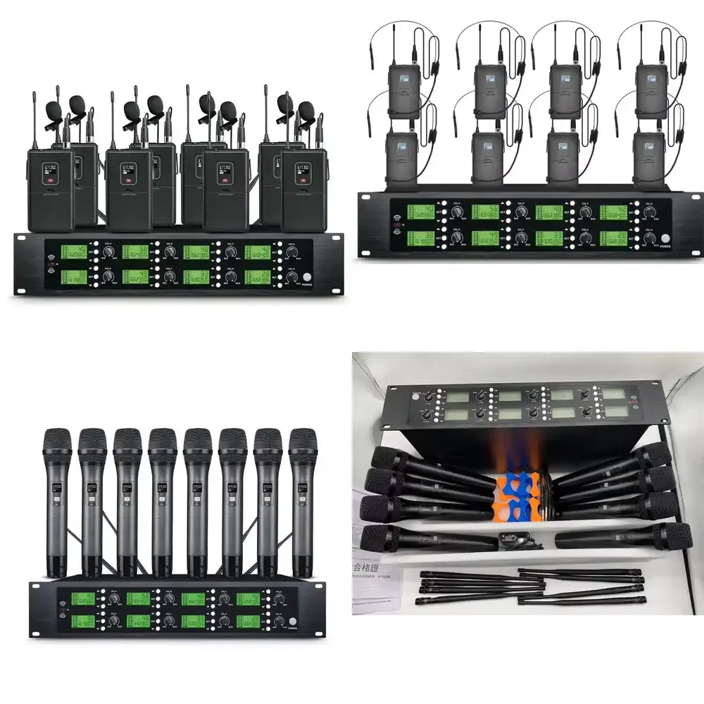 

DK808-P High Quality Professional Wireless Microphones 8-channel Microphone Uhf Handhold Dynamic Wireless Microphone for