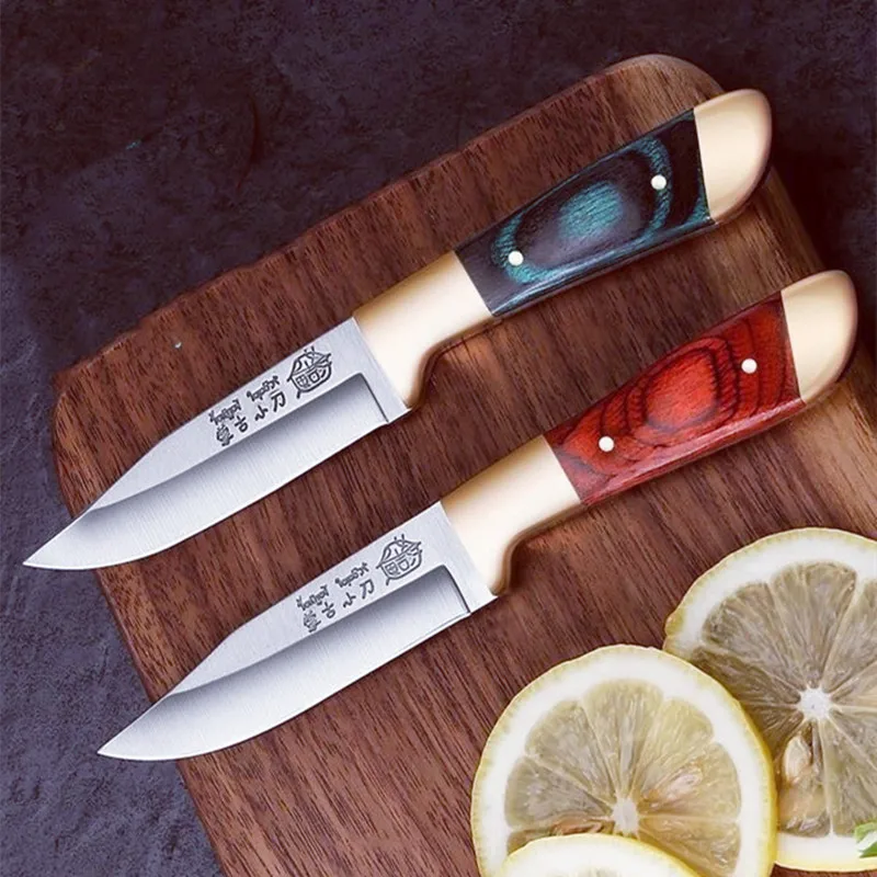 Cuchillo de cocina con mango para fruta, utensilio para deshuesar carne, barbacoa, camping al aire libre, carne y cordero