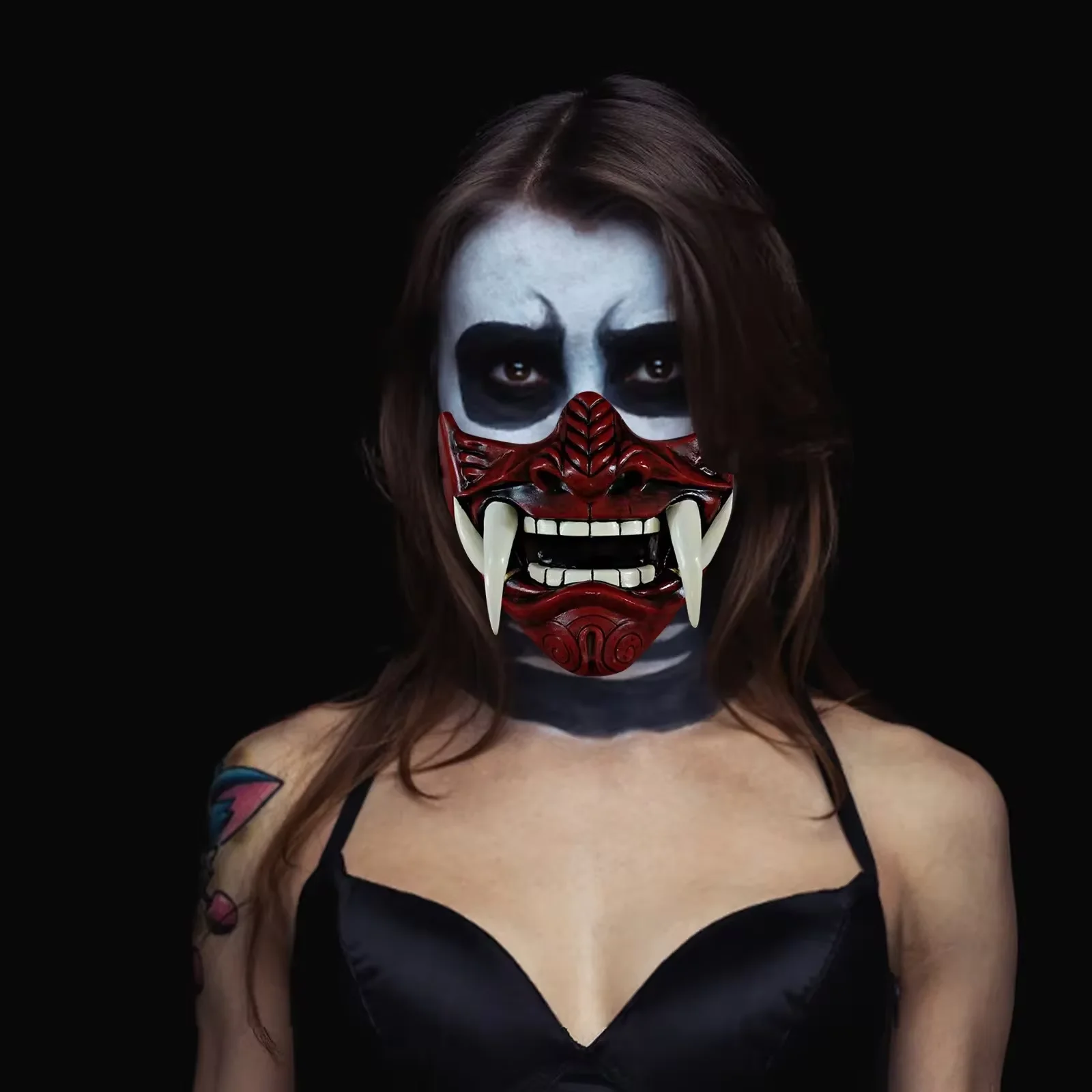 

Halloween Japanese Samurai Ghost Devil Mask Halloween Devil Warrior Role Playing Horror Devil Warrior Prajna Killer Thick Mask