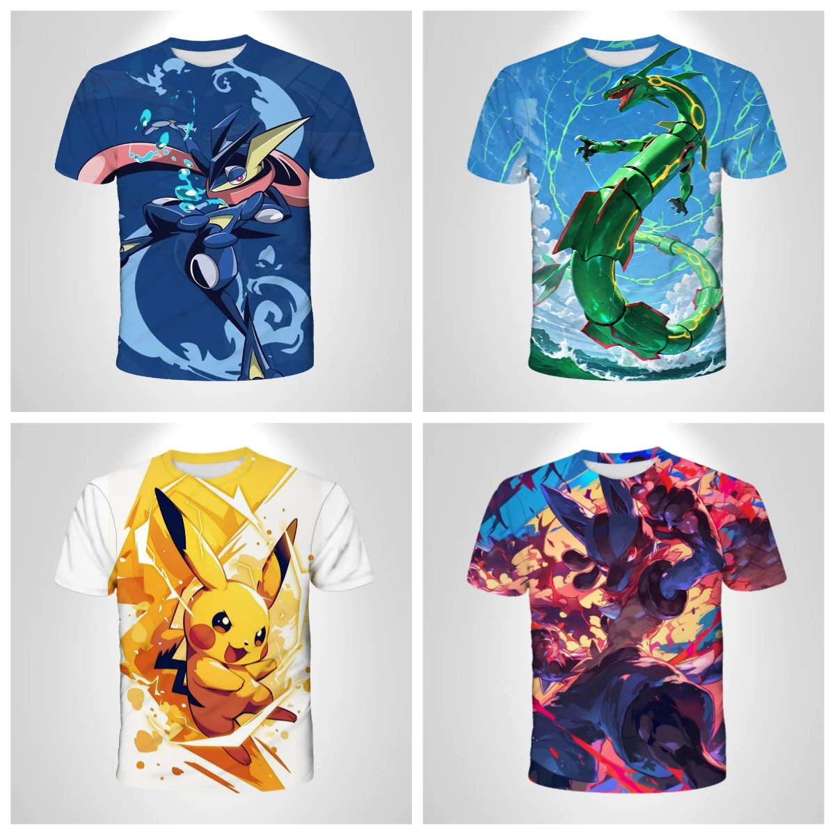 25_26 Camiseta de Anime Pikachu Boy 3D, camiseta informal de moda, Cosplay de Pokemon para niño y niña, Top transpirable de manga corta de secado rápido