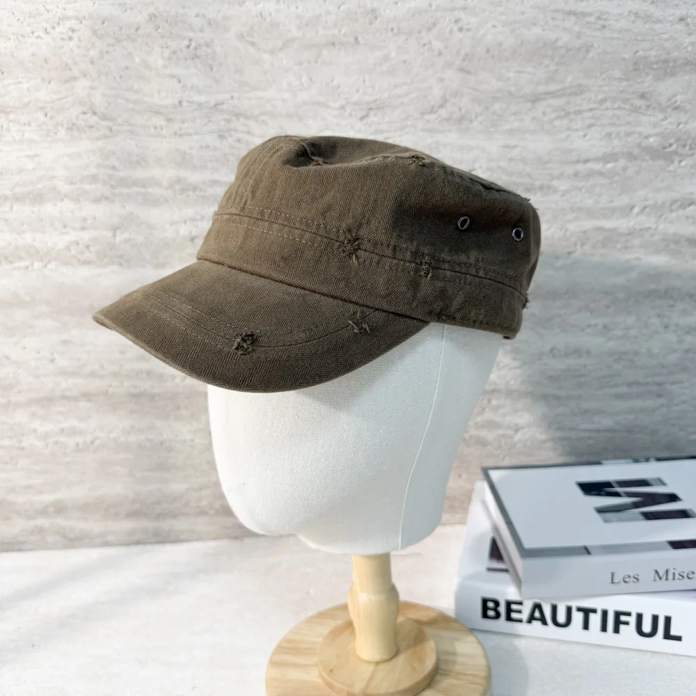 

Защитная шляпа от солнца, хлопковая дышащая шляпа, новая женская высококачественная военная кепка с плоским верхом ранней осени, модный подарок высокого качества