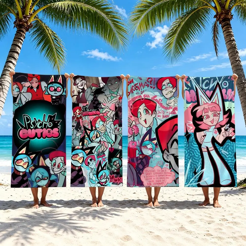 P-Psychocuties Towel Towel Beach Towel Oversized Quick Dry Towel Absorbent Soft Swim BeachTowels for Men Women
