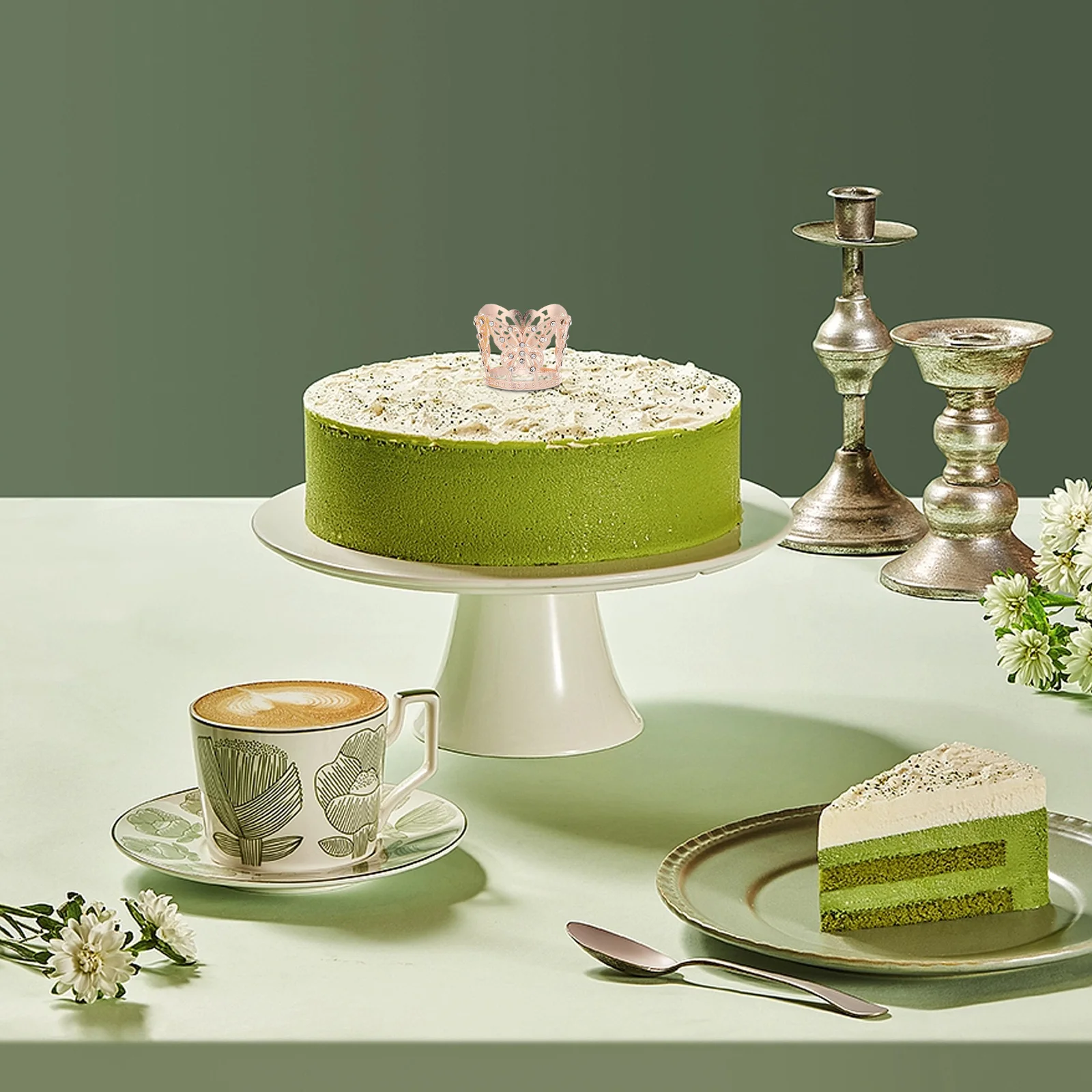 เครื่องประดับตกแต่งเค้กมงกุฎผีเสื้อประดับเพชรเทียมขนาดเล็ก 3 ชิ้น สำหรับงานวันเกิด งานแต่งงาน และช่อดอกไม้