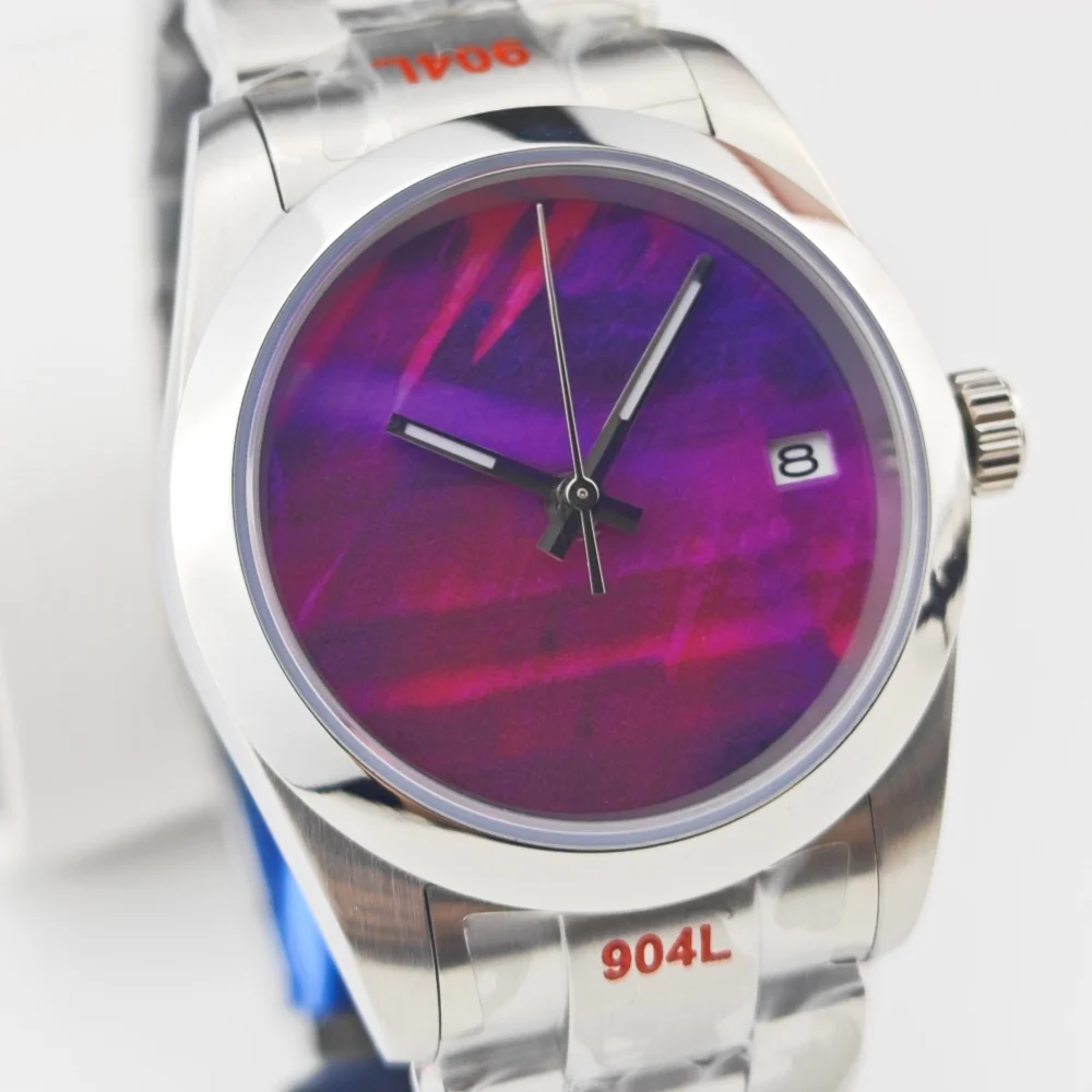 Механические часы NH35, модифицированные светящиеся деловые минималистичные часы из нержавеющей стали марки 316, автоматические японские часы