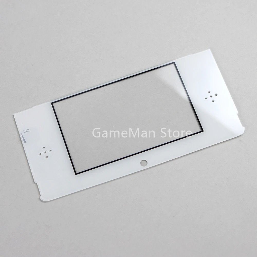 Cubierta de lente de marco de pantalla LCD frontal superior de vidrio blanco y negro de repuesto para 3DS, 2 piezas por lote