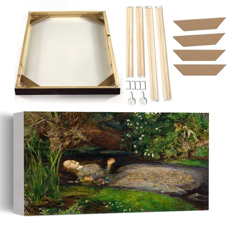 Canvas Prints Ophelia Canvas Painting With Frame Wall Art Famous Oil Painting John William Waterhouse Artwork Picture Vintage Po