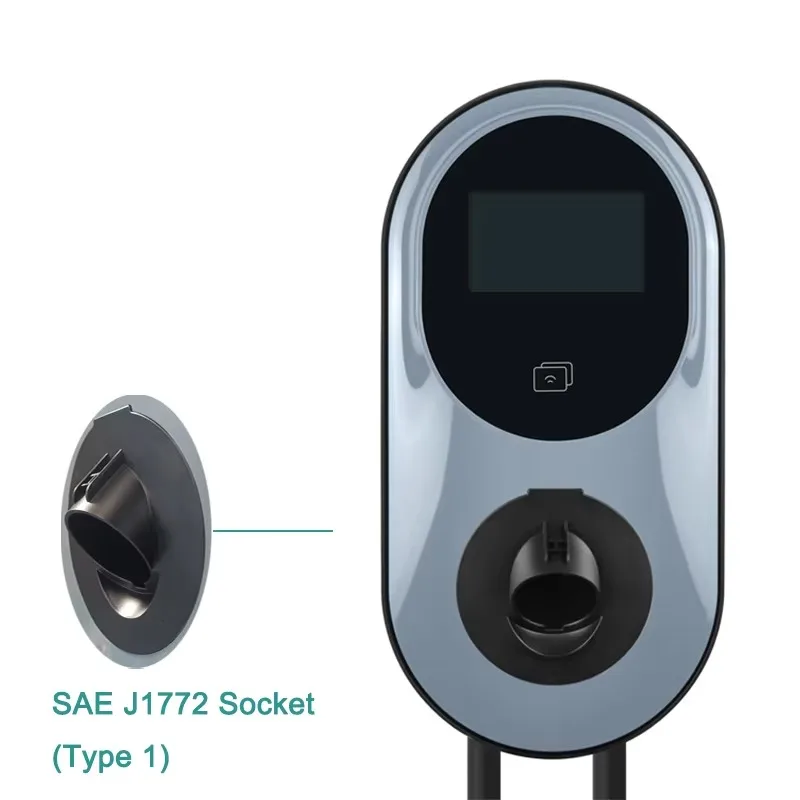 

Home Use EV Charger Type 1 Wallbox 11kW AC EVSE APP and Swipe Card Electric Car Charging Station