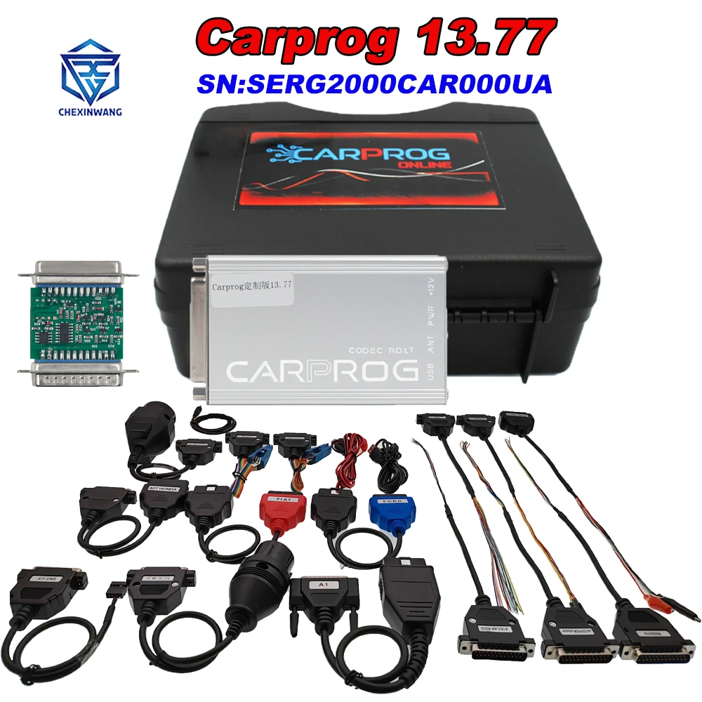 CARPROG V13.77 SERG2000CAR000UA Full Adapter Free Keygen Online Programmer for Airbag/Dash/IMMO Auto Repair ECU Chip Tuning Tool