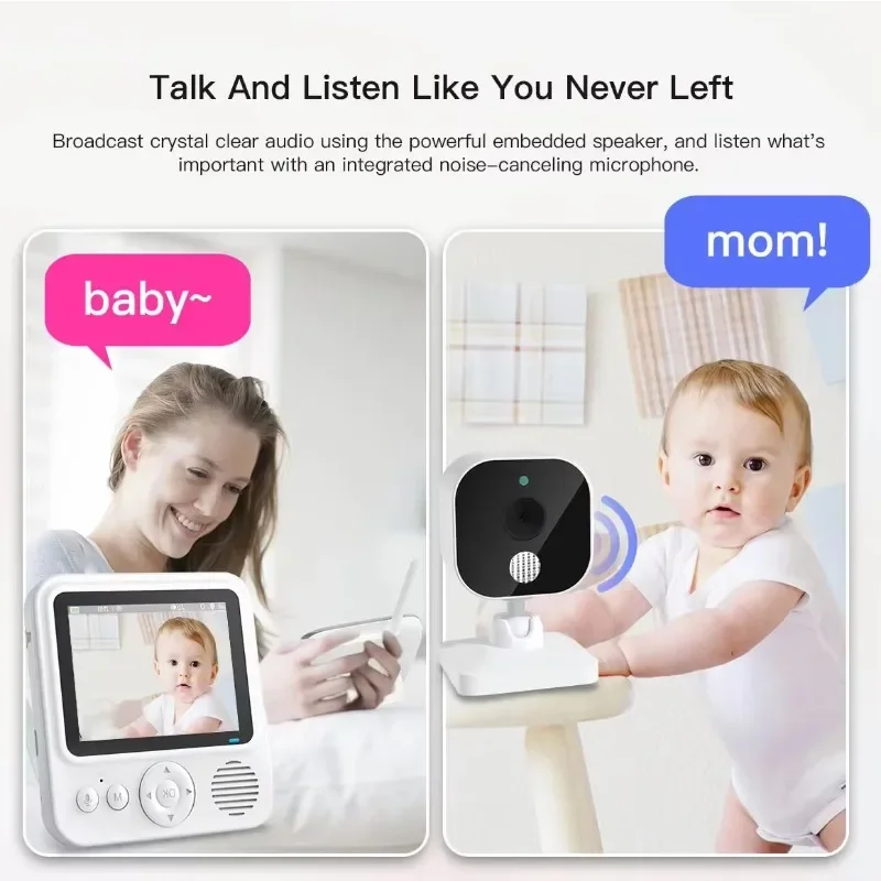 720P HD 2.8Inch LCD Screen 2.4G Wireless Baby Phone Camera Temperature Detection Two Way Talk Smart Video And Audio