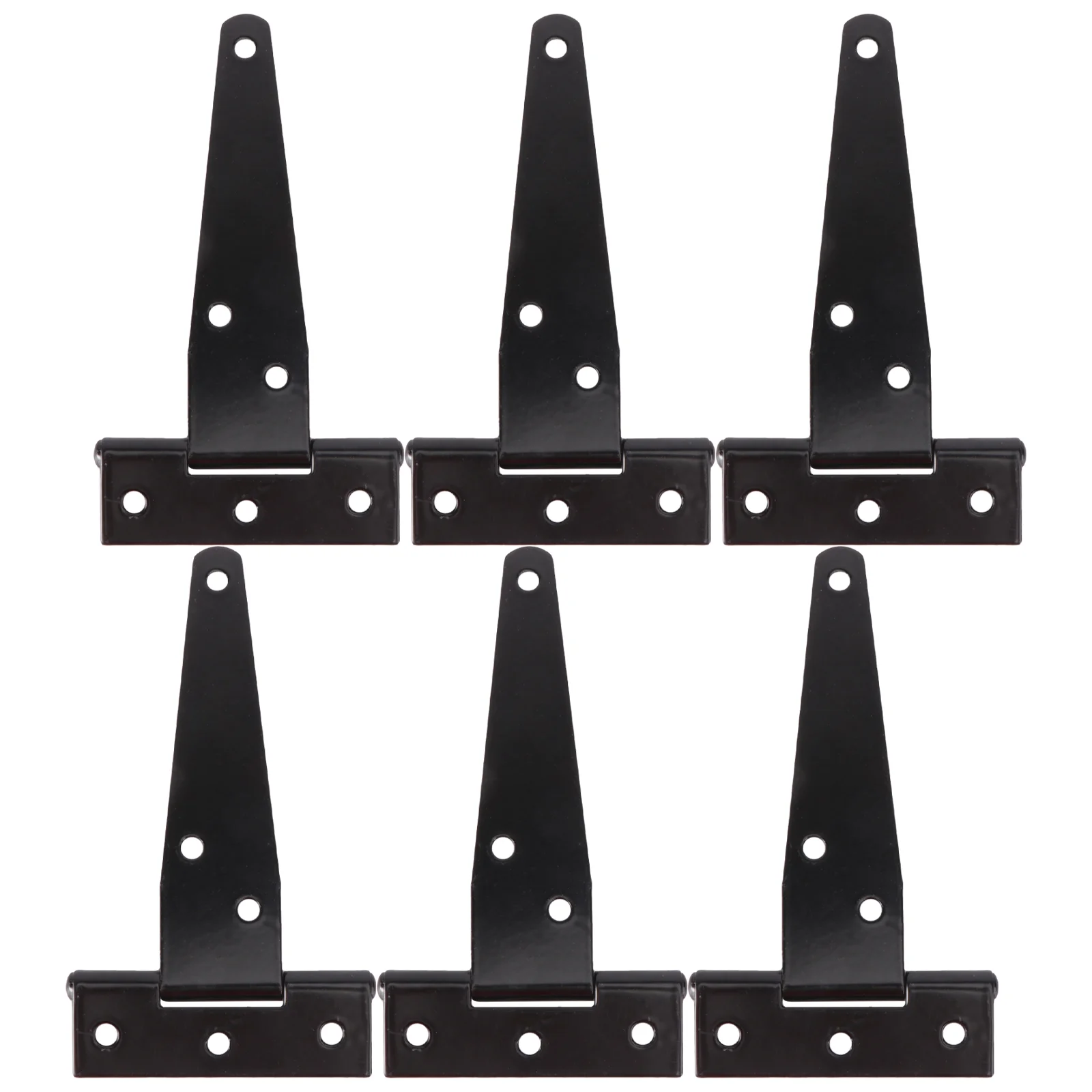 6PCS 4 Inch T Shape Rustproof Iron Light Duty Shed Hinge Gate Strap Hinge Door Gates Hinges(Black) T shape hinges