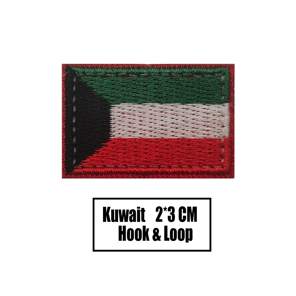 2*3 CM wieloraki haft Katar Kuwait MIni flaga rozmiar naszywka na jednolitą torbę