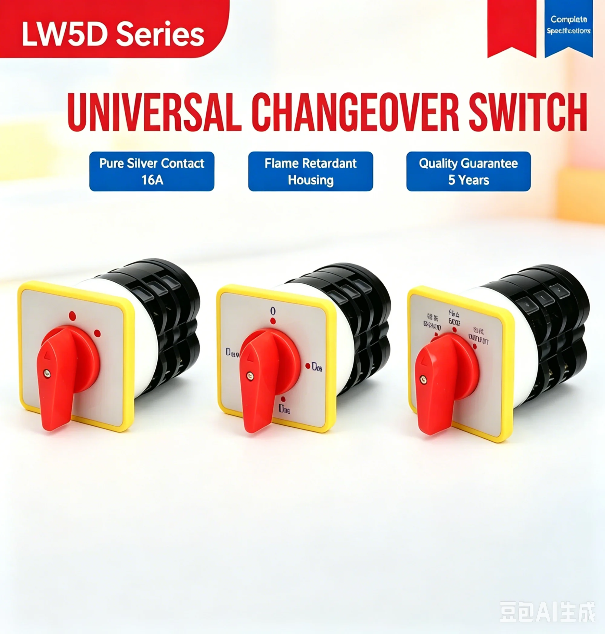 Universal transfer switch lw5d-16/3 f3055 3 sections 16/2 disconnect switch combination rotary switch
