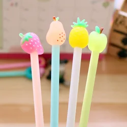 15Pcs Creative Fruit Gel Pen Pears Pineapples Strawberries Signature Pens Cute Student Stationery Gifts