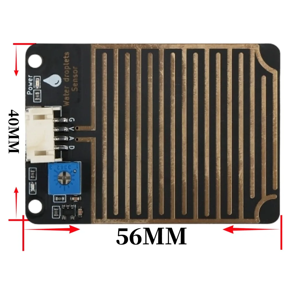 Digital Analog Raindrop Sensor Module Detect Raindrop Size with Protective Shell PH2.0 for Arduino ESP32 Microbit Raspberry Pi