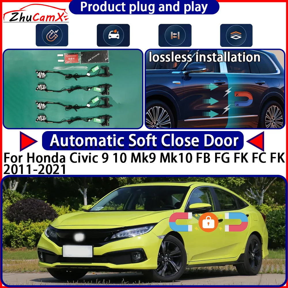 

Door Lock Actuator for Honda Civic 9 10 Mk9 Mk10 FB FG FK FC FK 2011-2021 Soft Close Door Kit Power Latch System Auto Pull Door