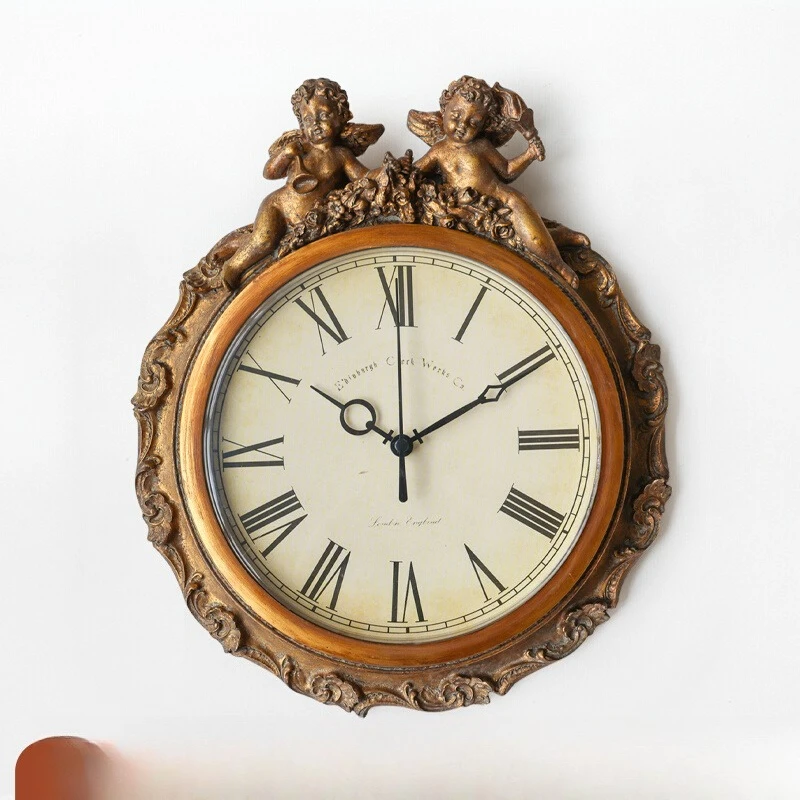 

American watch combination living room retro wall European classical wall clock wall decoration hanging picture ornament