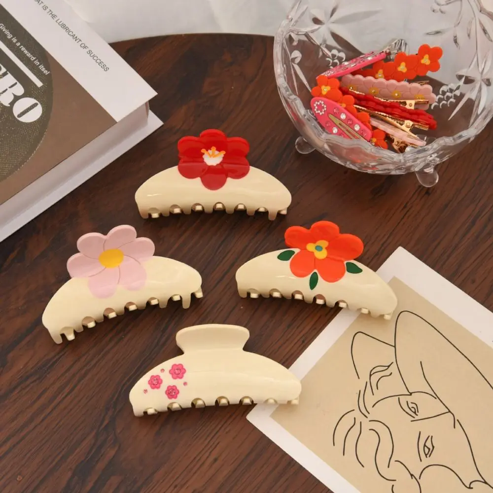 الملونة زهرة خلات مشبك شعر حجر الراين دبوس الشعر حمض الخليك القرش كليب إكسسوارات الشعر أغطية الرأس ساكورا المشابك الصيف