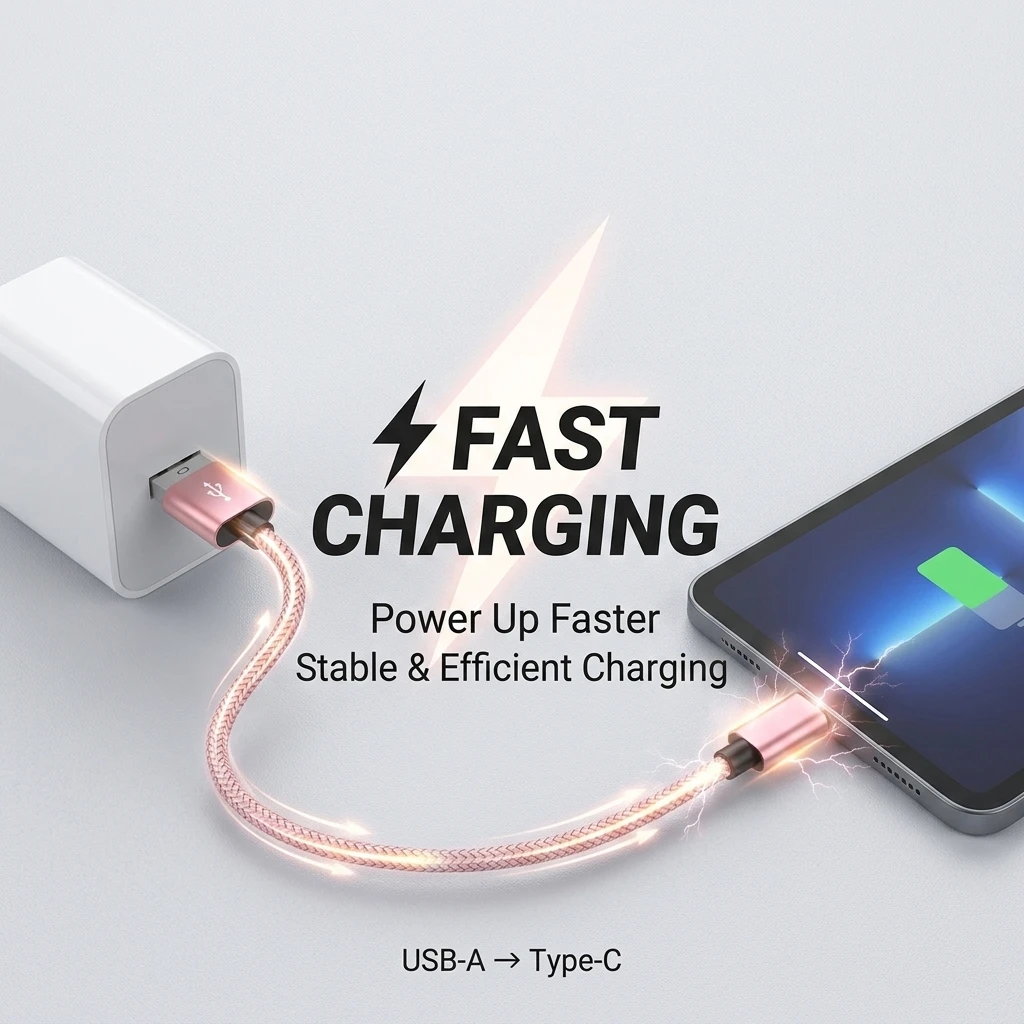USB A to Type C Cable Fast Charging Nylon Braided USB C Charger Cord Data Sync Cable 1M 2M 3M for Samsung Xiaomi Huawei Android