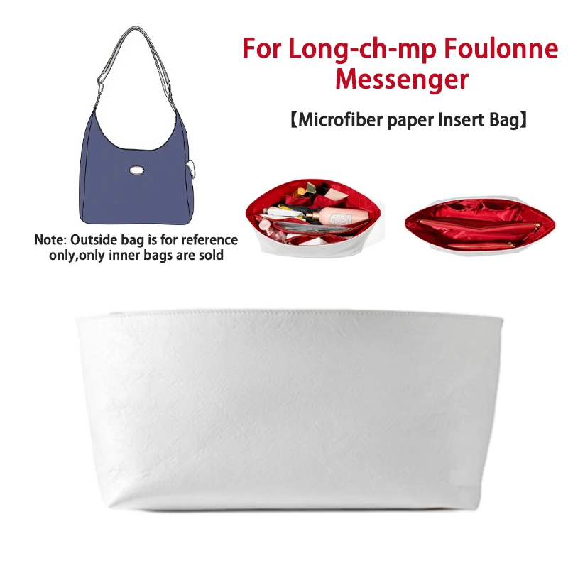 EverToner Dupont Paper Insert Bag for Long-ch-mp Foulonne Messenger Bag Portable Travel Purse Support Shaper Organizer
