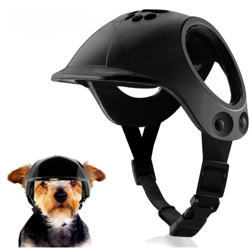

LETVIA Outdoors Pet Safety Helmet Skateboard Dog Safety Helmet Cool Pet Motorcycle Helmet Hat with Ear Holes Adjustable Strap