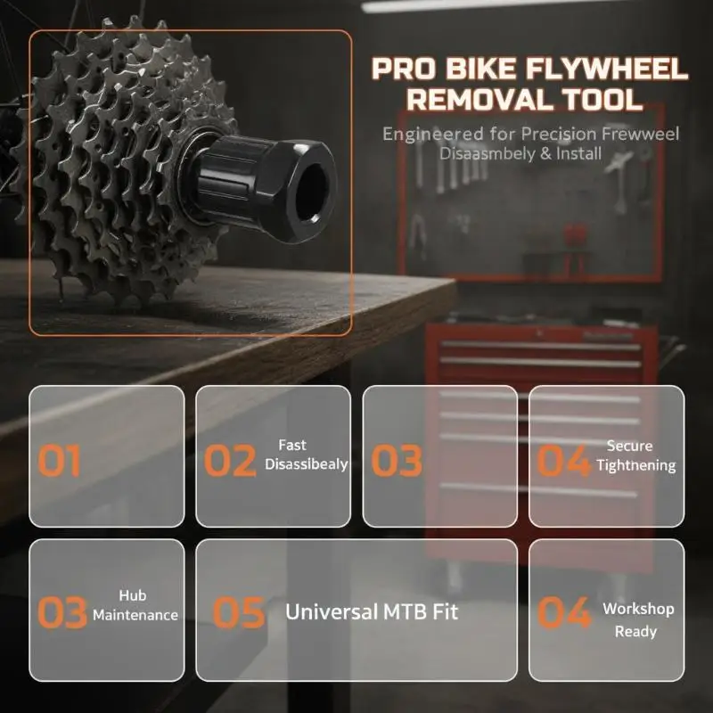 Bike Freewheel Lockring Removal Wrench 1/2Pcs Wear Resistant Steel Cassette Remover Repair Tool for Home Bike Maintenance Bike