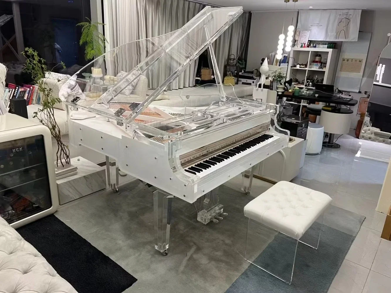 Starway Triangular Crystal Transparent Automatic 88 Keys Stage Home High-End Grand Piano Keyboard Instrument for Performance