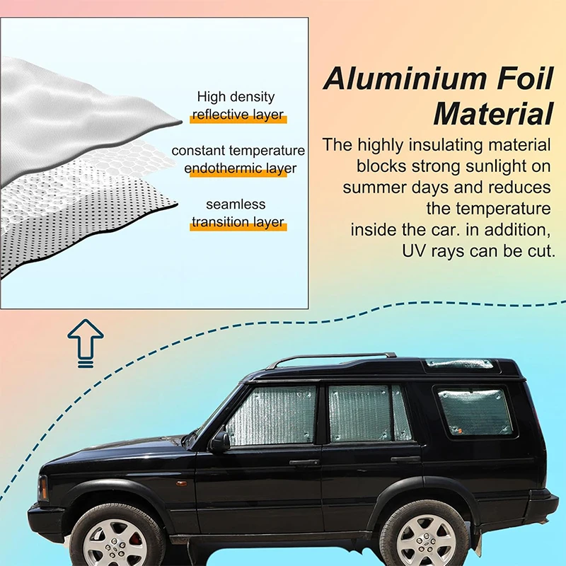 For Land Rover Discovery 2 LR2 1998-2003 Folding Car Sun Shade All Window Sun Protection Visors Blocks UV Rays Car Accessories