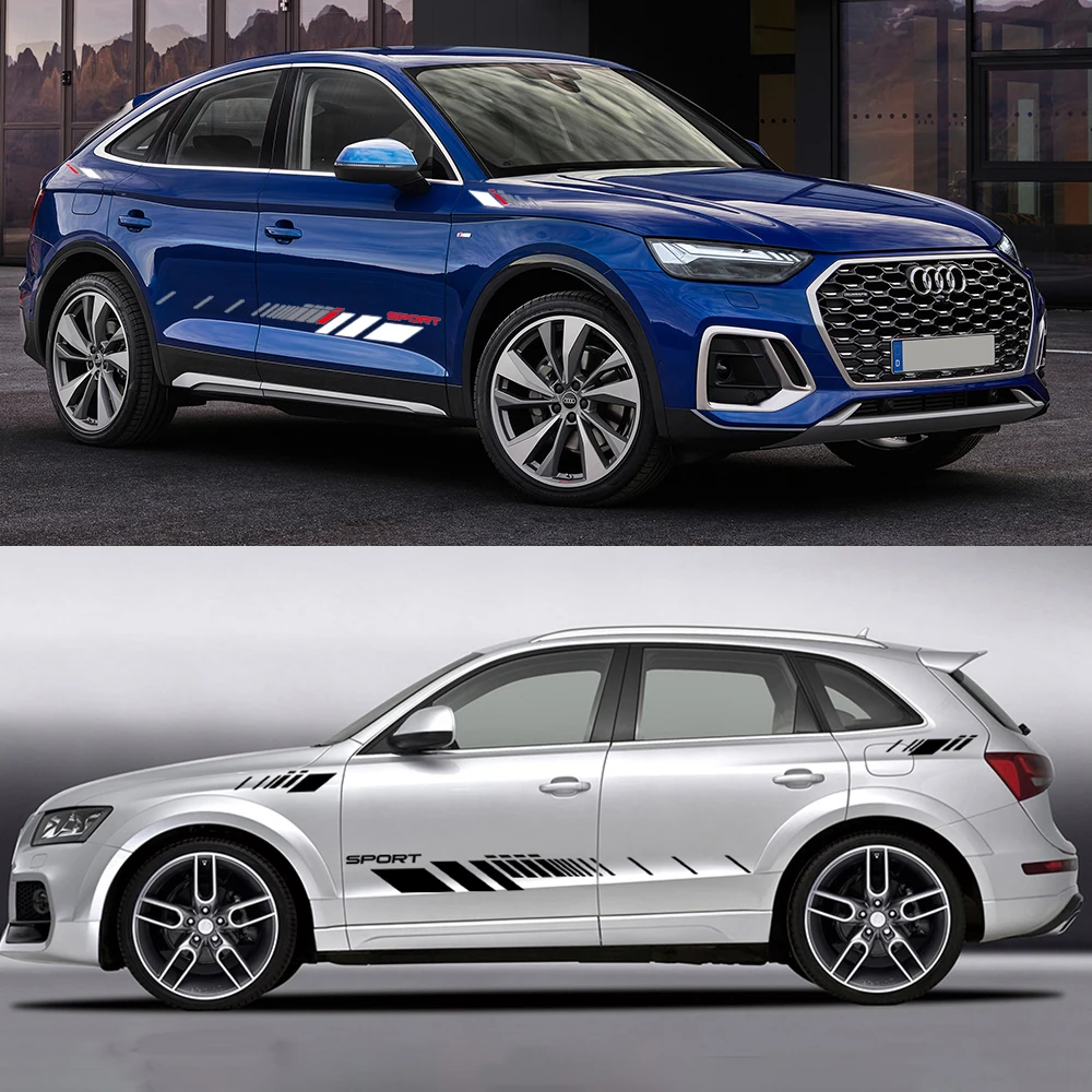 

For Audi Q5 FY B9 8R B8 SQ5 80A 2018 2010 2013 TFSI Car Graphics Side Door Sticker Sport Styling Trims Applique Auto Accessories