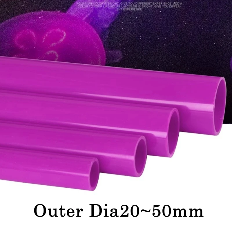 

2pcs Purple PVC Pipe 49-50cm Length Garden Irrigation Accessories Plastic Tube Aquarium Fish Tank DIY Fitting 20-50mm