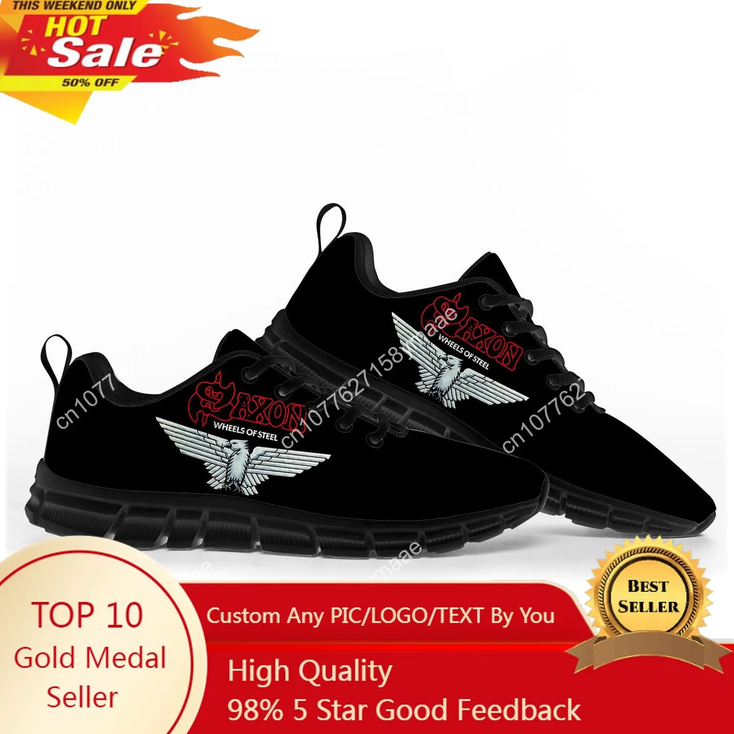 

Saxon Metal Band Sports Shoes Mens Womens Teenager Children Sneakers High Quality Legion Sneaker Customize Couple Shoe Black