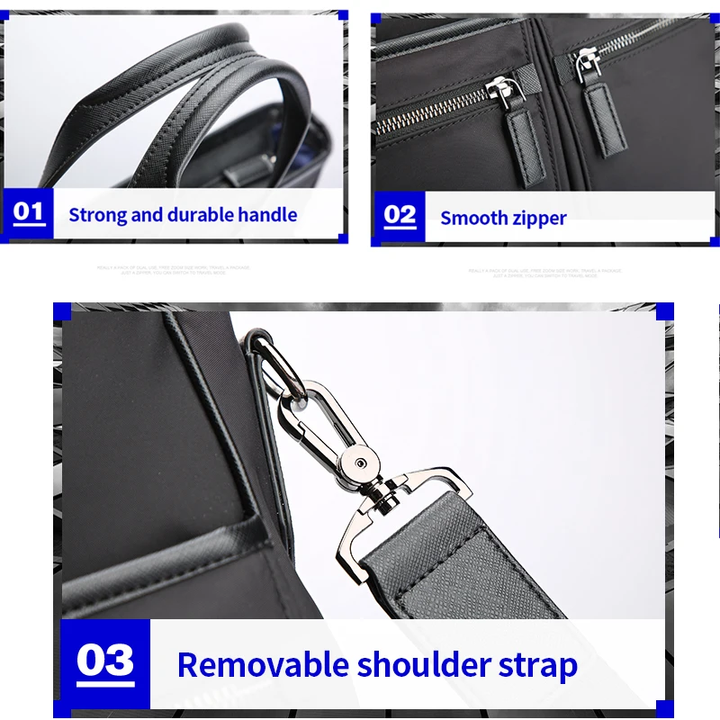 BOPAI Business Briefcase Men Handbag Large Capacity Office Laptop Messenger Bags Waterproof Travel Cross Body Computer Tote Male