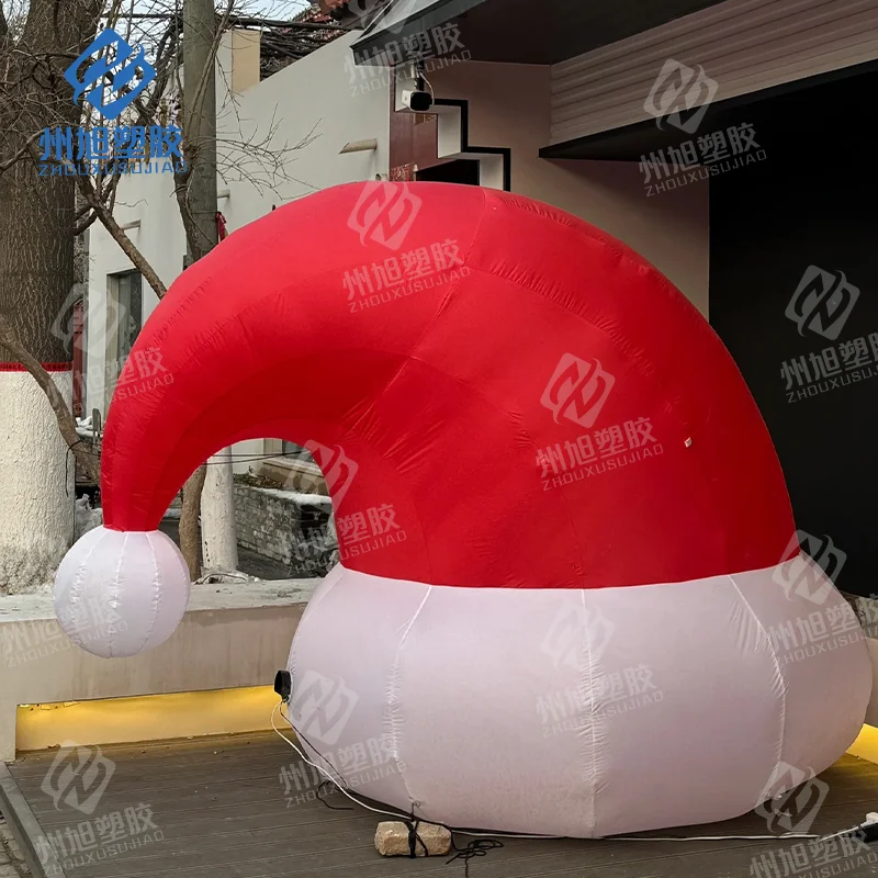 Huge christmas inflatable hat sock gift box cane ball for new year celebration decoration