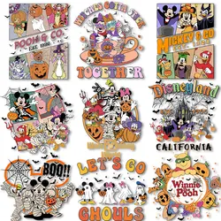 Halloween Mickey Iron on Decals Heat Transfer Stickers Thermal Patches for Clothes Ironing Prints