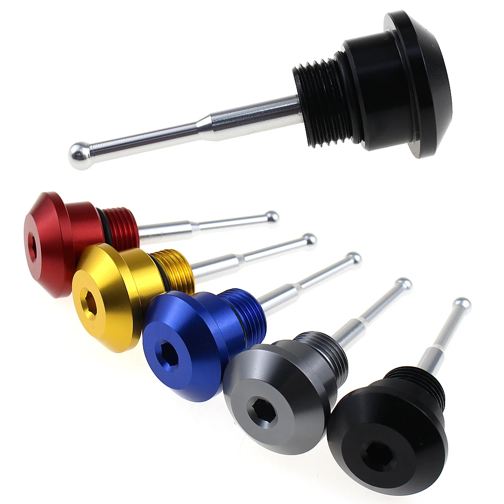 Motorcycle Oil Drain Dipstick Plug Fuel Depth Engine Oil Level Stick CNC Aluminum for Piaggio Vespa GTS 200 250 300 2013-2018