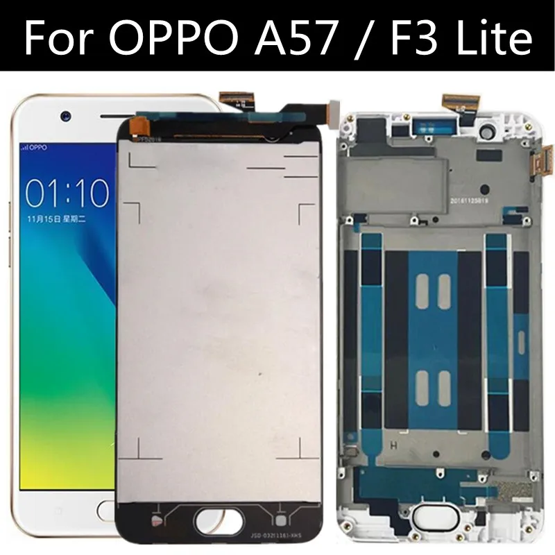 5.2 inch LCD For OPPO A57 A57M A57T LCD Display Touch Screen Digitizer Assembly Replacement For OPPO F3 lite LCD