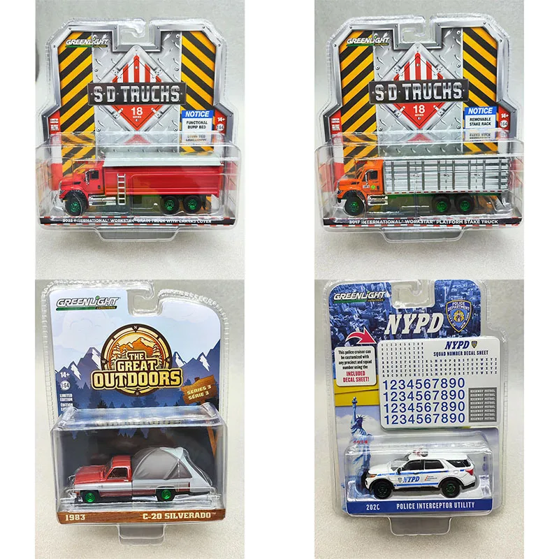 

Greenlight 1:64 S.D. Truck C20 Silverado Challenger Explorer Police Car Green Machine Alloy Die Casting Model Collect Ornaments