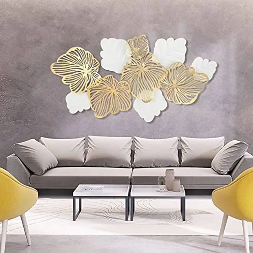 3D Metal Wall Decor Art Leaves Modern Home Sculptures 