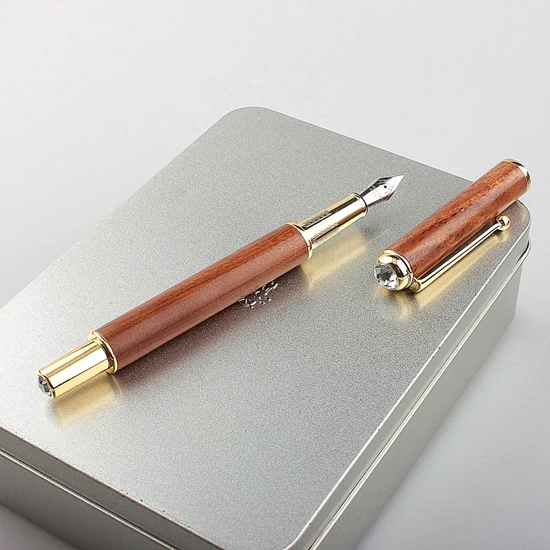 

New Luxury High Quality Fountain Pen Business Office Writing Supplies Wood Ink Pens