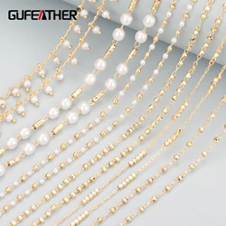 GUFEATHER C79,jewelry accessories,18k gold plated,copper,pearl,pass REACH,nickel free,diy chain necklace,jewelry making,1m/lot
