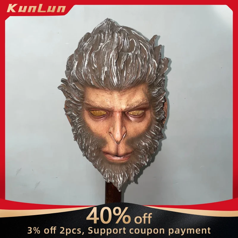 

Game Black Myth: Wukong Mask Silicone Material Cosplay Wukong Prop Gaming Monkey Peripherals Halloween Character Mask Toys