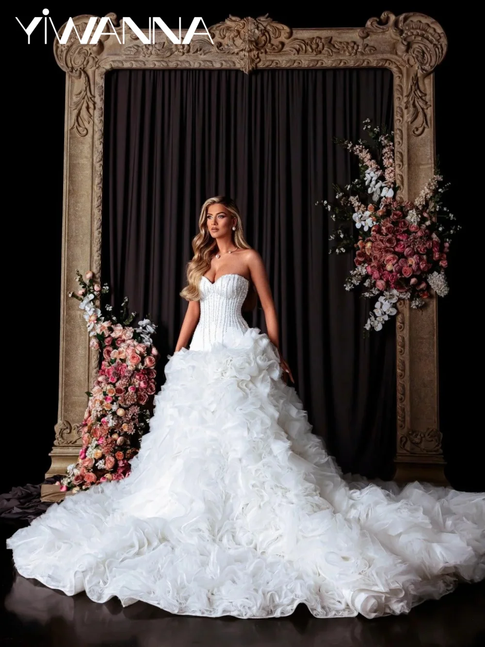 Ruches Kralen Vloerlange Trouwjurk Prachtige Sweetheart Hals Bruidsjurk 2026 Nieuwe Aangepaste Glamoureuze Jurken Voor Bruid