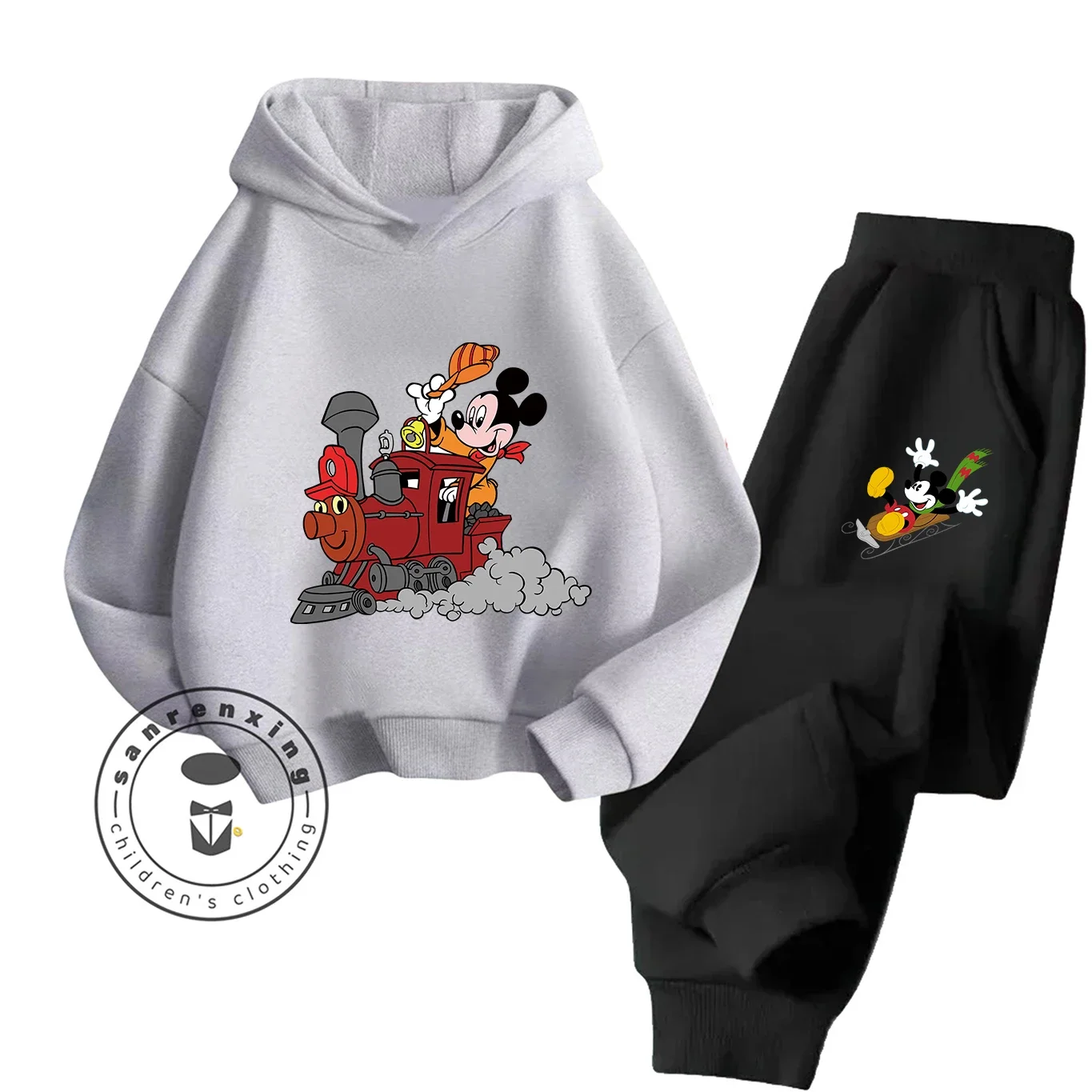 2025 موضة ميكي ماوس 2D الكرتون المطبوعة هوديي مجموعة للأطفال المراهقين بنين بنات عادية رائجة البيع الخريف الشتاء