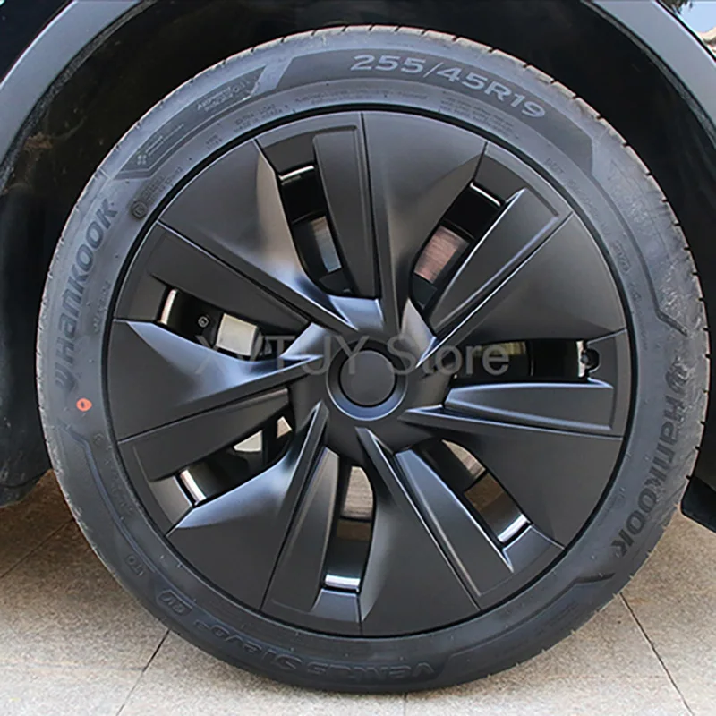 

4PCS Hub Cap 19 Inch Fully Wrapped Wheel Cap Full Rim Protection Cover For Tesla New Model Y Replacement Automobile Accessories