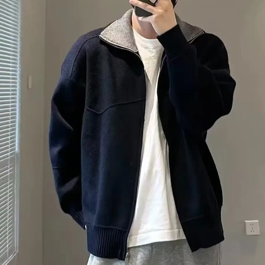 

Corduroy Knitted Cardigan Sweater Men's Casual Lapel Zipper Autumn Winter Faion Versatile Leisure Top Trendy M Outerwear