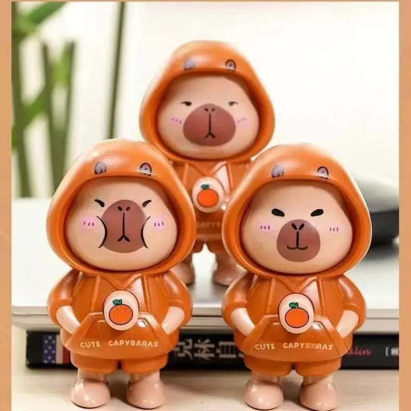 Capibara Druk Gezicht Pop Sleutelhanger Eigenzinnige Pop Cartoon Handstuk Kleine Ornamenten Kinderen Geschenken Leuke Tas Charme 5.5x9.5cm